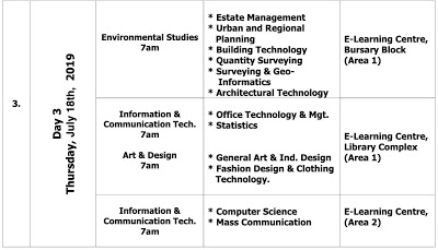 Auchi Polytechnic Post UTME  2019 Screening Time Table