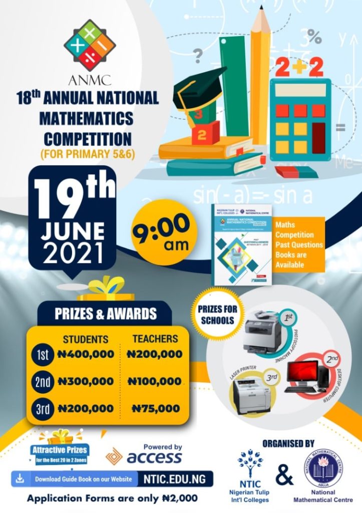 Apply For NTIC/NMC Annual National Mathematics Competition 2021 2