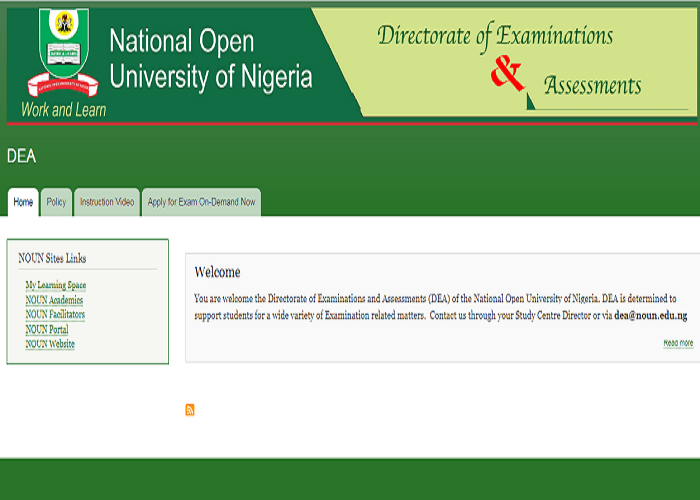 Noun Exam Portal (dea.nou.edu.ng) DEA Exam Website 2020 - SearchNGR