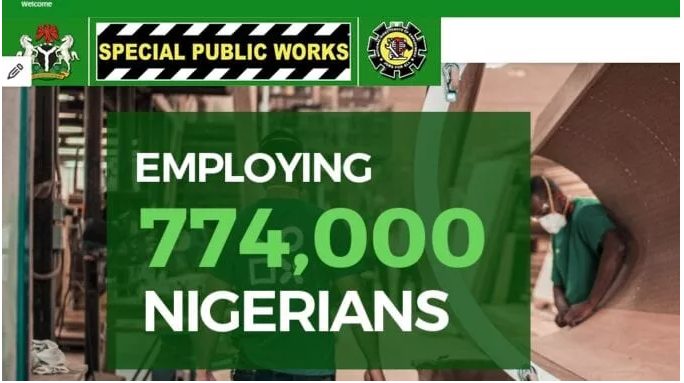 774,000 Recruitment Begins, Special Public Works Registration Portal 2020 – go to www.specialpublicworks.gov.ng