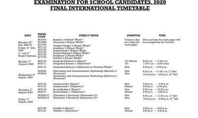 WAEC 2020 Timetable PDF