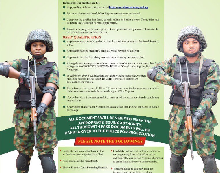 Nigerian Army Recruitment 80rri 2020