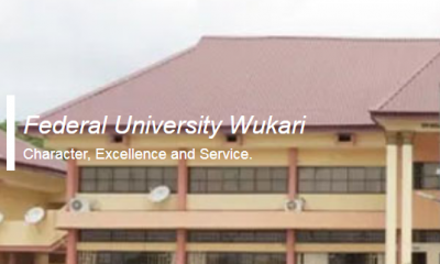 Federal University Wukari Post Graduate Application form 2020/2021