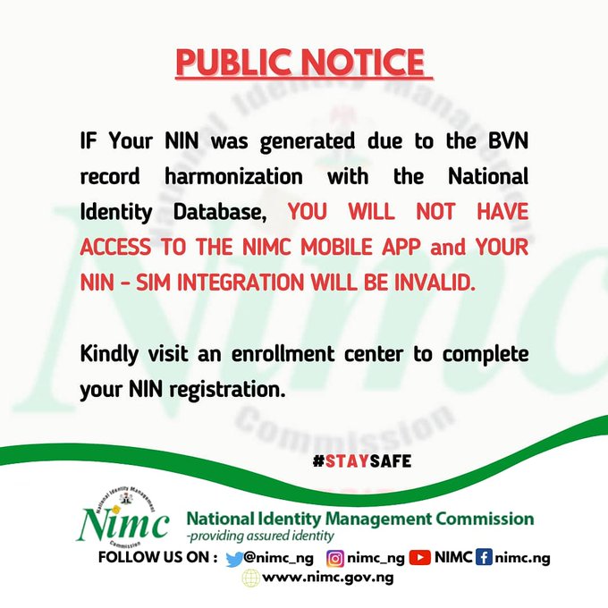 Why you can't use NIN Generated with BVN for SIM Registration and here is what you should do