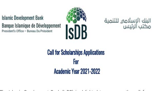Apply for IsDB Scholarship 2021 Application (Fully Funded) 1