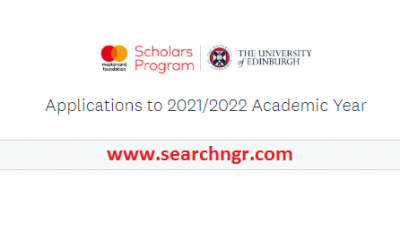 Mastercard Foundation Scholars Program 2021/2022 for Online Masters Study at the University of Edinburgh