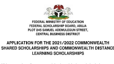 Apply for Nigeria Federal Government Scholarship 2021/2022 - Commonwealth