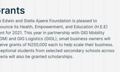 Edwin and Stella Ajaere Foundation Grant for Small Business owners and students (Get up to N250,000)