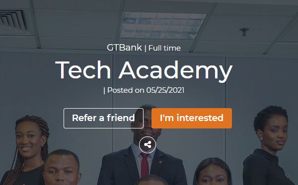 GTBank Graduate Tech Academy Recruitment 2021 - Apply Here