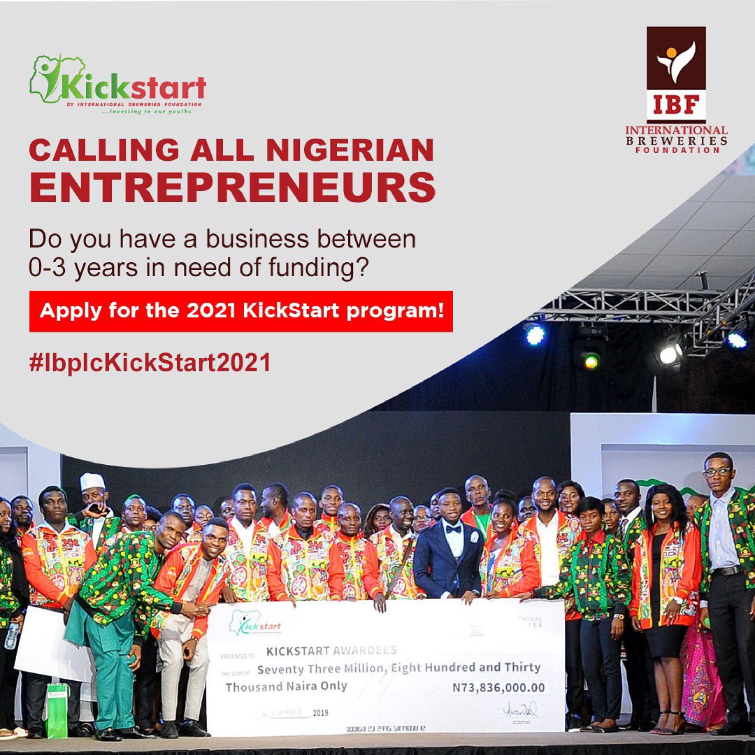 Application for Kickstart Grant 2021 Now Open (Get up to N2million in Cash)