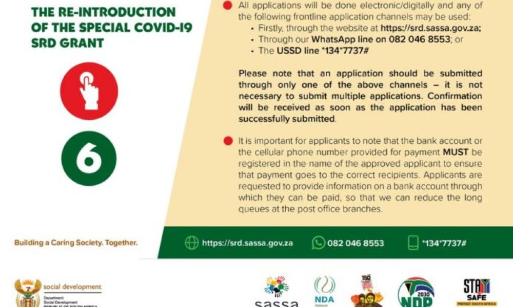 Special Covid 19 SRD Grant 2021 Application Procedures (www.srd.sassa.gov.za)