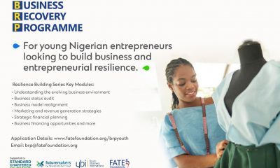 Apply for Business Recovery Programme (Youth) through FATE Foundation Application 2021 Grant