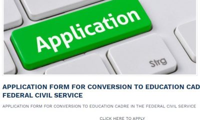 Application form for Conversion to Education Cadre in the Federal Civil Service 2021