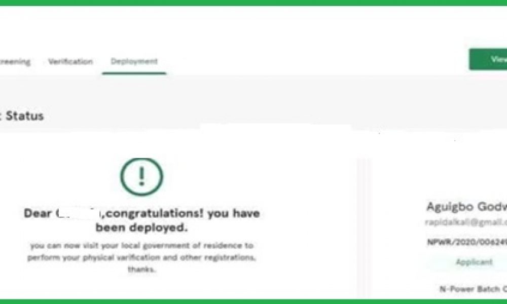 Npower Batch C 2021 Deployment Begins- How to Check and Accept