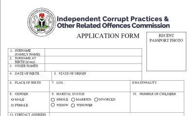 ICPC Recruitment 2021 - Log in to your email and Print your Application Form