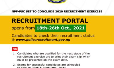 Nigerian Police Force Recruitment 2020: How to Check your Status