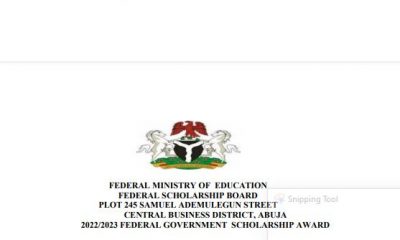 Apply for Federal Government Secondary School Scholarship 2022 in Nigeria