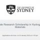 Sydney Postgraduate Research Scholarship 2022 in Hydrogen Storage Materials