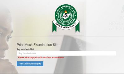 Jamb Mock Examination Slip 2024