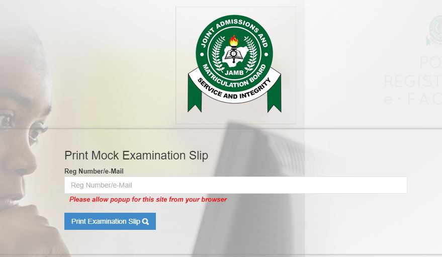 Jamb Mock Examination Slip 2022