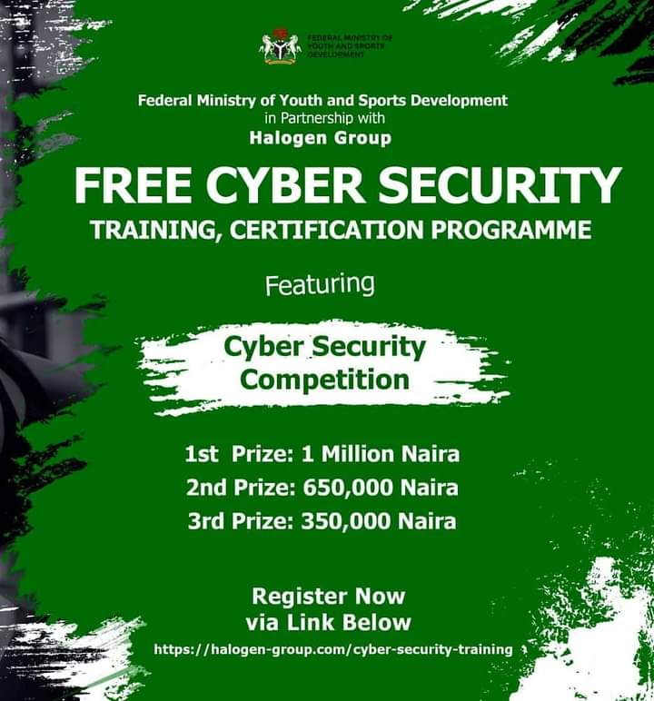 FG: Apply for Free Cyber Security Training for Nigerian Youths and Get Up to N1 Million in Cash - Apply Now