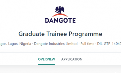 Dangote Graduate Trainee Programme 2023