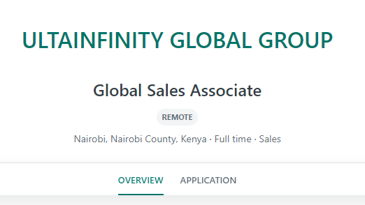 Kenyan Jobs: Apply as Global Sales Associate (Salary: $500 -1,000 USD)