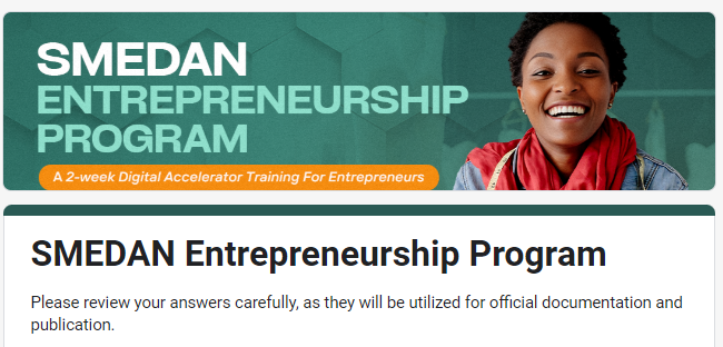 Apply for SMEDAN Entrepreneurship Program 2023