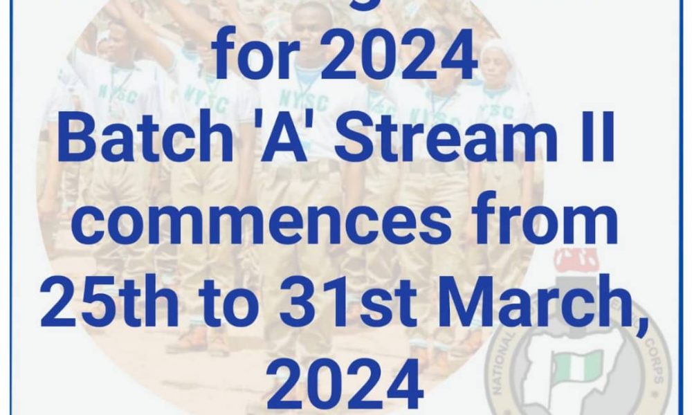 NYSC Registration 2024 Batch A Stream 2 (What's New?) 1